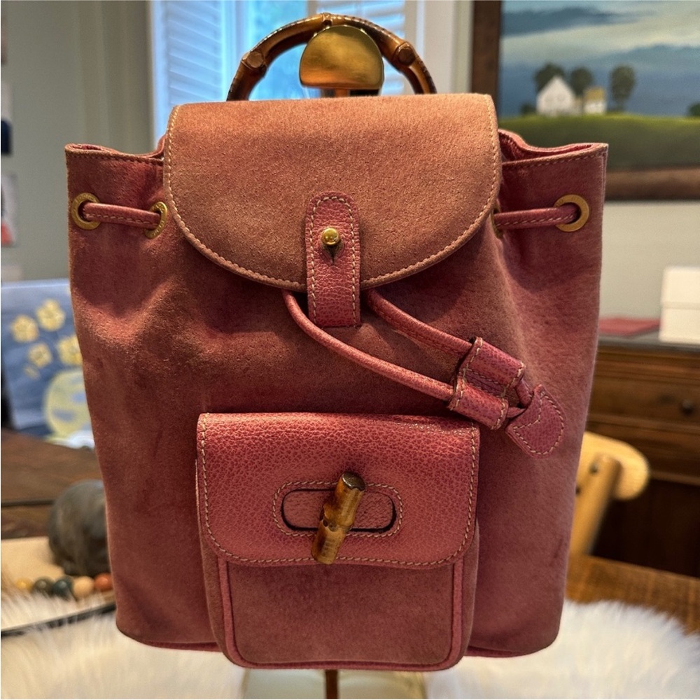 Pink GUCCI Suede Women's Backpack(Vintage)